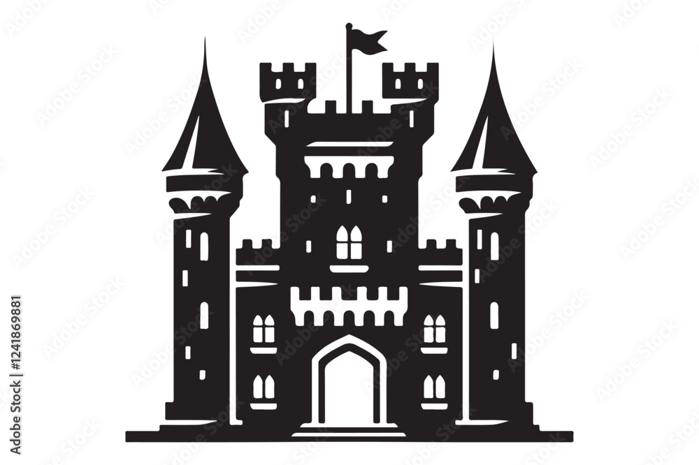 Fototapeta premium medieval castle silhouette