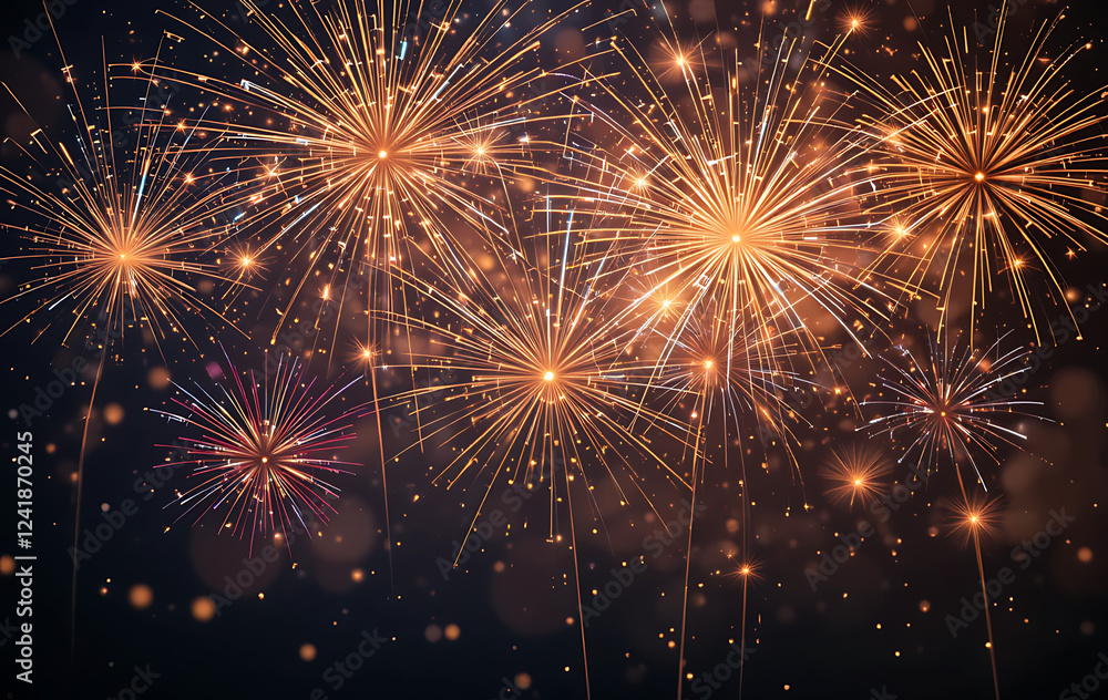 Obraz premium Fireworks Celebration banner for luxury new year background