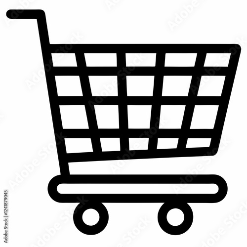 Sleek Shopping Cart Icon: Perfect for E-commerce, Websites, and Apps.  Clean, Modern Design. ui ux  