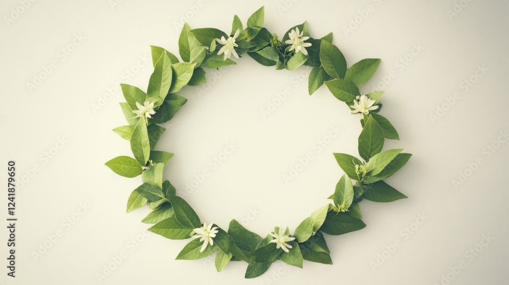 Fototapeta premium a group of green leaves arranged in a circle 