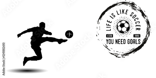 abstract soccer ball kickoff dark background design vector