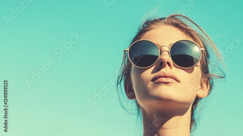 Wallpaper Mural Woman sunglasses summer sky fashion portrait Torontodigital.ca