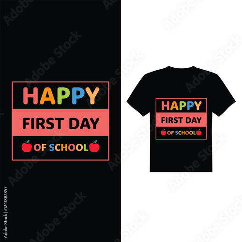 Happy first day of school t-shirt design image vector image