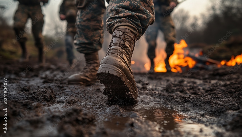 Muddy Boots, Military Training Exercise Muddy Boots, Military Training Exercise