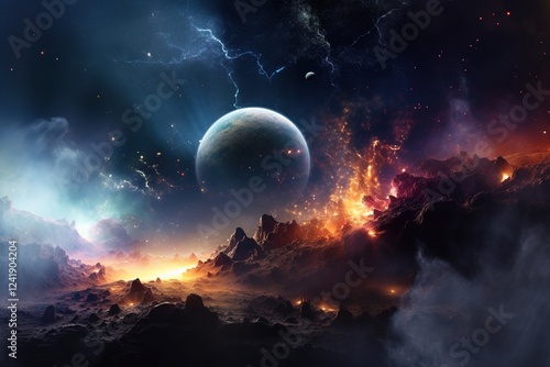 Background of galaxy and stars	