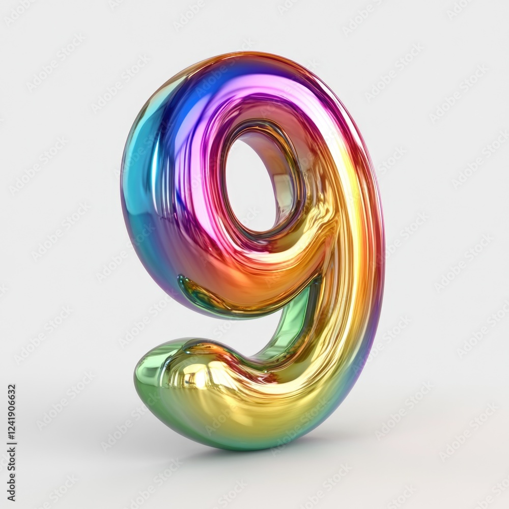 Glittery Rainbow Balloon Numbers Glittery Rainbow Balloon Numbers