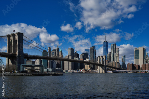 View of Manhattan from Brooklyn Bridge Park.