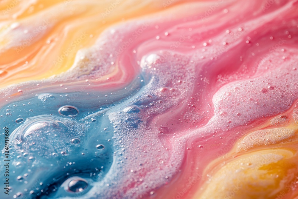 Obraz premium Vivid abstract art with flowing pink and blue hues