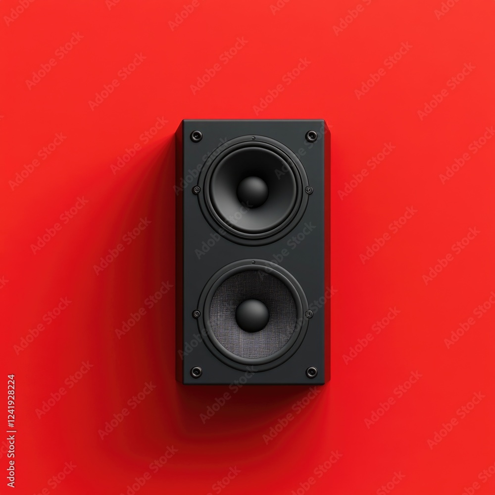 High-Quality Speaker on Red Background High-Quality Speaker on Red Background