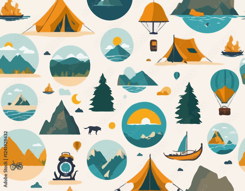 Travel Icons and Maps for Adventure Enthusiasts Travel Icons and Maps for Adventure Enthusiasts