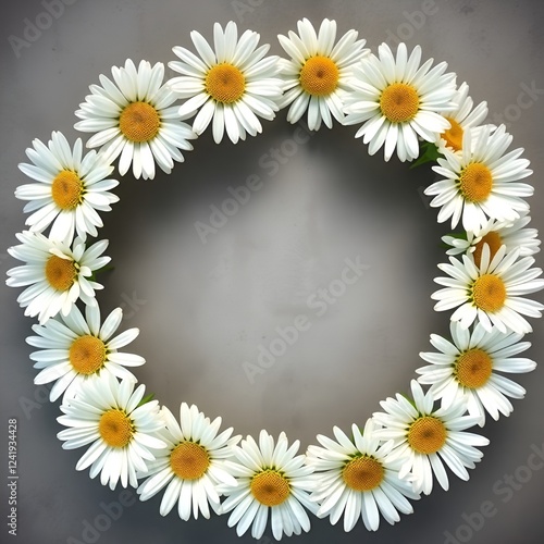 Daisy Chain Flower Crown with bright yellow centers for decoration and festive occasions photo