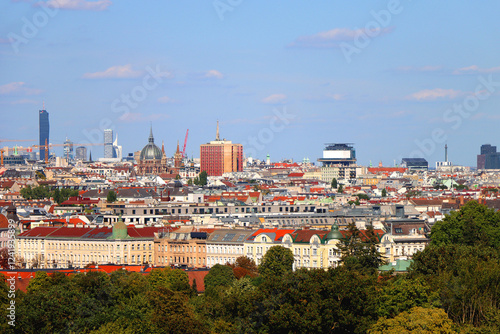 Εκτύπωση καμβά Aerial view of Vienna, capital of Austria