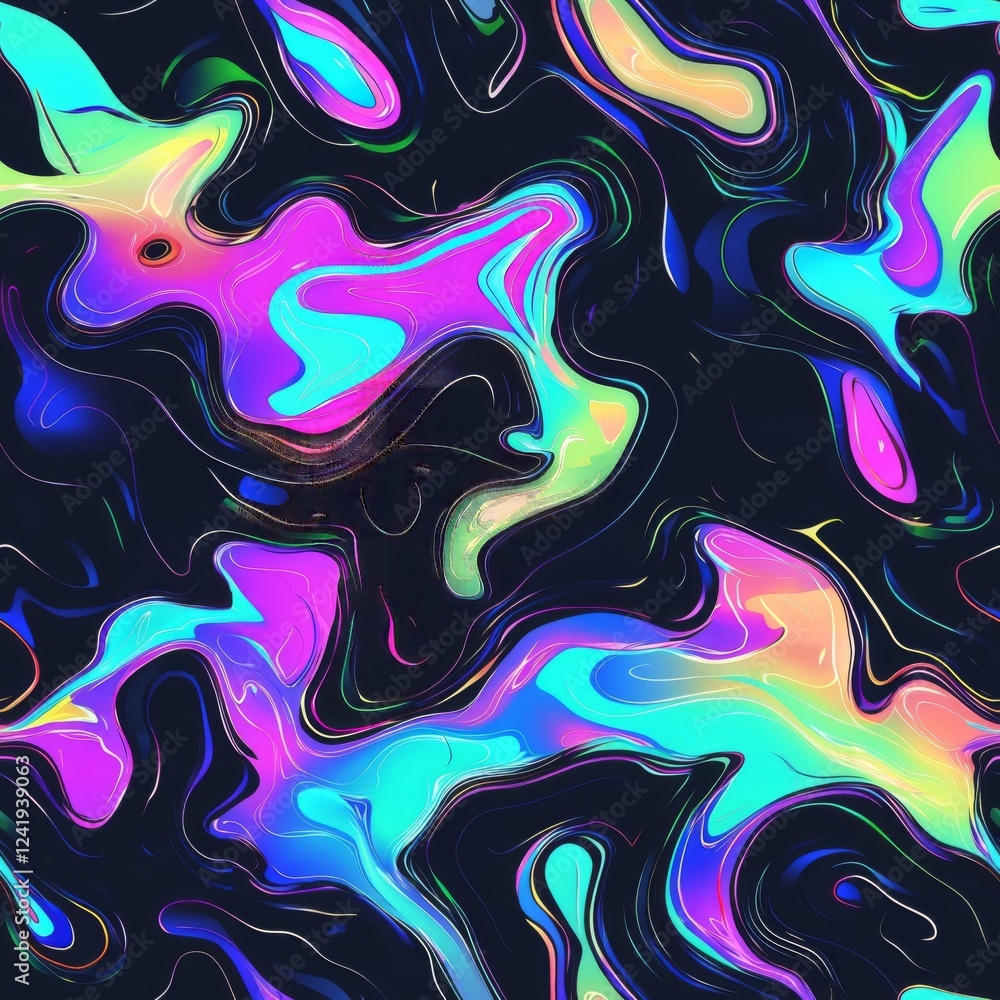 Obraz premium Abstract Neon Liquid Marble Texture Background