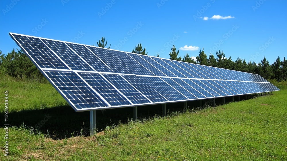 Close-up of a modern solar panel, capturing sunlight, clean energy concept Close-up of a modern solar panel, capturing sunlight, clean energy concept