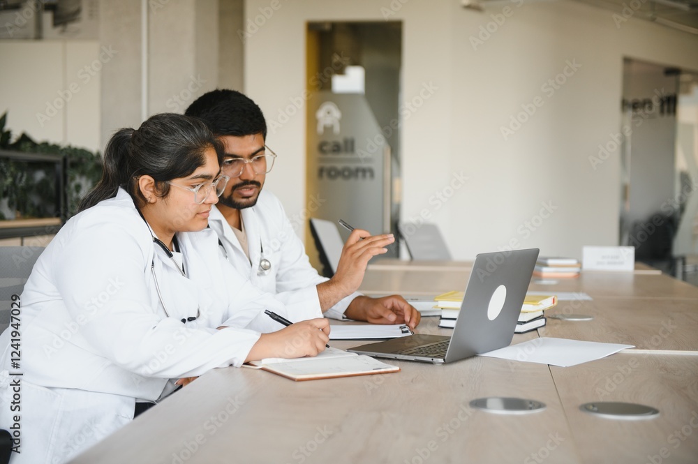 University, education, medicine, anatomy concept. Multiracial indian medical students in classroom, studying University, education, medicine, anatomy concept. Multiracial indian medical students in classroom, studying