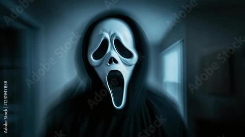 loop video mask scream scarey dark eye young white person angry horror shot ghost halloween exposure portrait screaming scary people anger x-ray long black background evil old human head face skull
