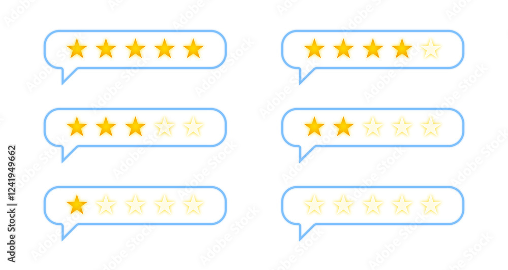 golden star ratings in chat bubbles