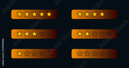 gold star rating bars on a gradient orange background