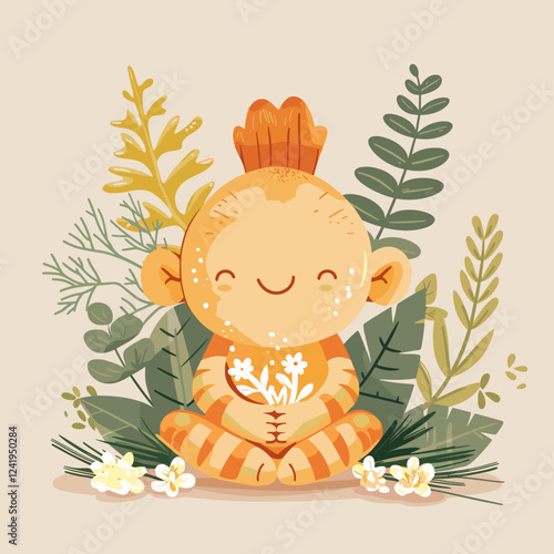 ginger root character vector cartoon illustration