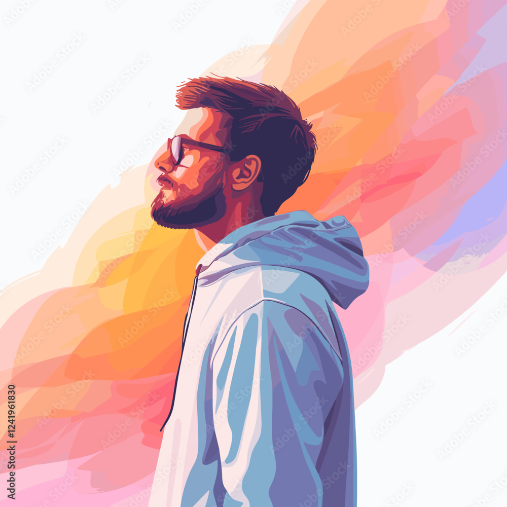 Fototapeta premium A man on an abstract background