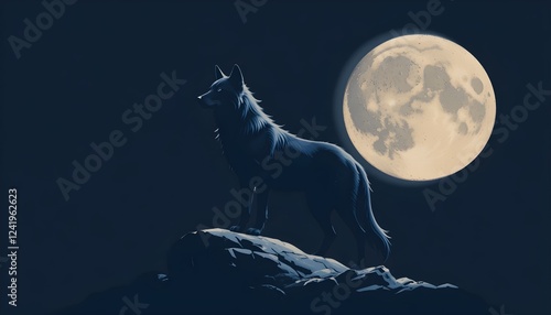 Wallpaper Mural Majestic Wolf Silhouette Against Moonlight Torontodigital.ca