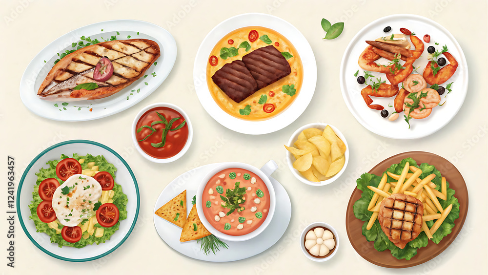 All Fast Food collection set, isolated on white background. Fried chicken, fries, pizza, sandwich, chicken nuggets, eggs and bacon, shawarma, prawns. Junk food of Fast Food set. Closeup of fast foods. All Fast Food collection set, isolated on white background. Fried chicken, fries, pizza, sandwich, chicken nuggets, eggs and bacon, shawarma, prawns. Junk food of Fast Food set. Closeup of fast foods.