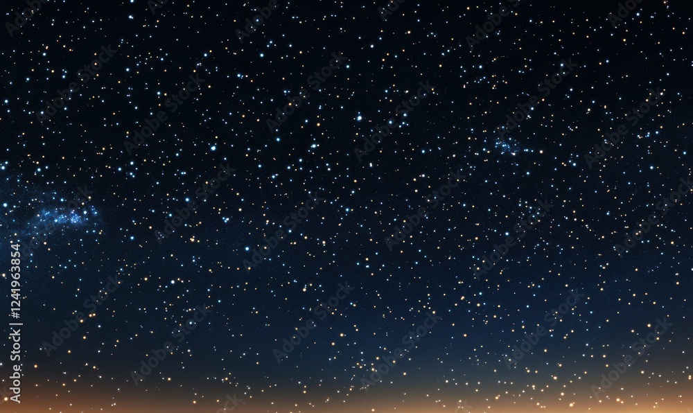 Fototapeta premium Expansive night sky glowing with a myriad of stars above a serene desert, showcasing the beauty of the cosmos.