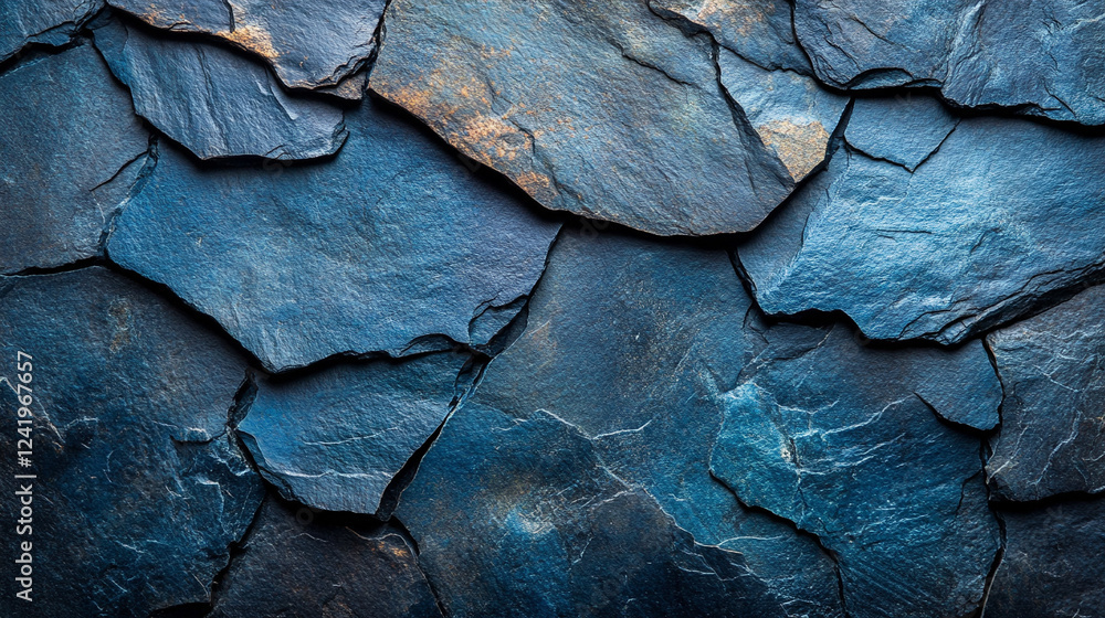 Dark blue slate rock texture with cracked layers, creating a rugged, natural surface. Perfect for projects focusing on geology, nature, or abstract designs, with space for captions.
Dark blue slate rock texture with cracked layers, creating a rugged, natural surface. Perfect for projects focusing on geology, nature, or abstract designs, with space for captions.