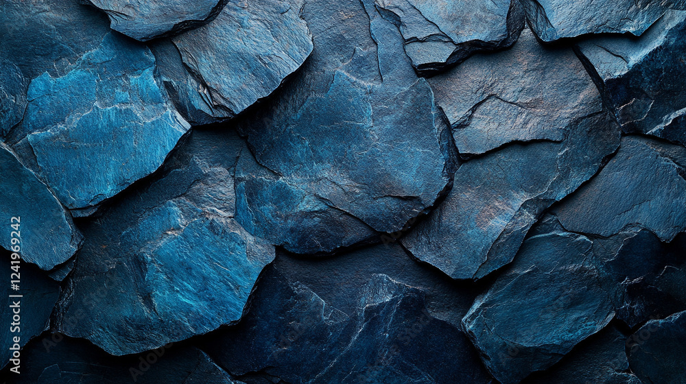 Dark blue slate rock texture with cracked layers, creating a rugged, natural surface. Perfect for projects focusing on geology, nature, or abstract designs, with space for captions.
Dark blue slate rock texture with cracked layers, creating a rugged, natural surface. Perfect for projects focusing on geology, nature, or abstract designs, with space for captions.