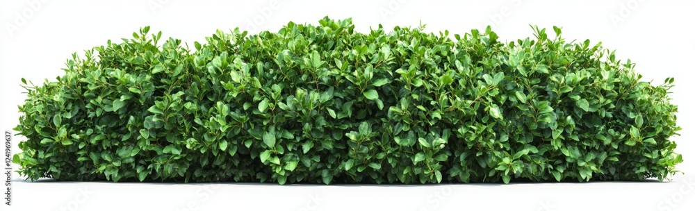 Lush Green Hedge, Isolated, White Background, Landscaping Lush Green Hedge, Isolated, White Background, Landscaping