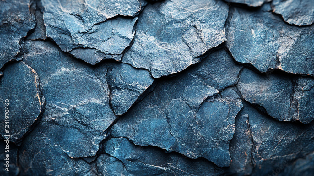 Dark blue slate rock texture with cracked layers, creating a rugged, natural surface. Perfect for projects focusing on geology, nature, or abstract designs, with space for captions.
Dark blue slate rock texture with cracked layers, creating a rugged, natural surface. Perfect for projects focusing on geology, nature, or abstract designs, with space for captions.