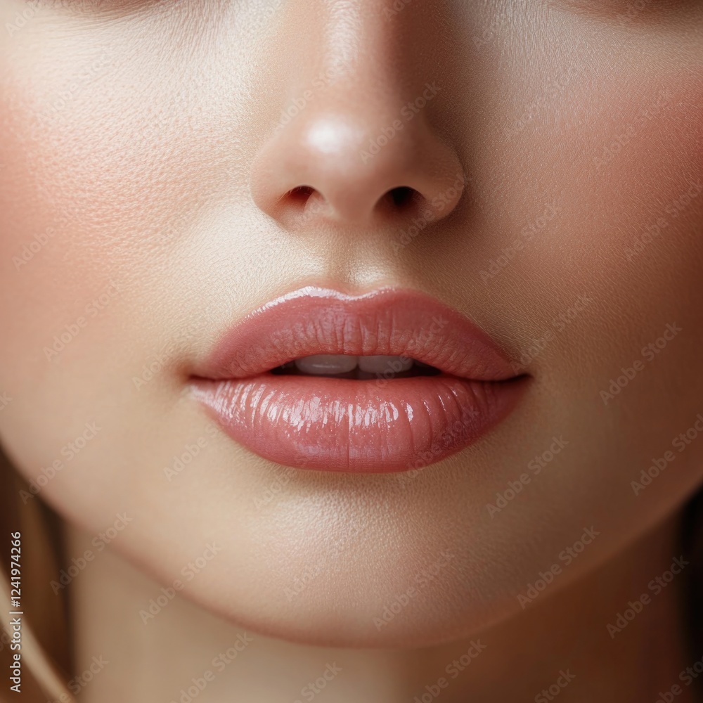 Obraz premium Lipstick on Woman's Lips