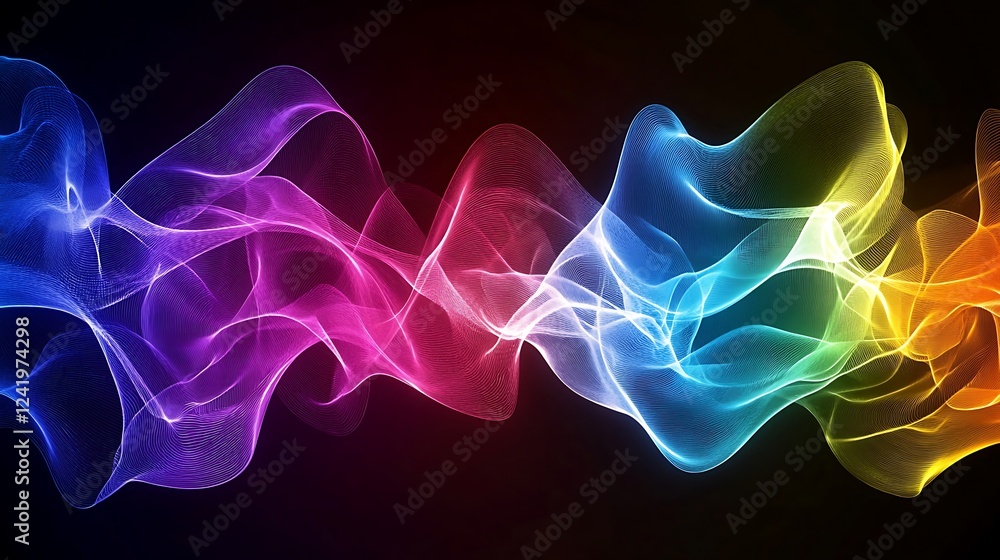 Fototapeta premium Rainbow wave abstract background (1)