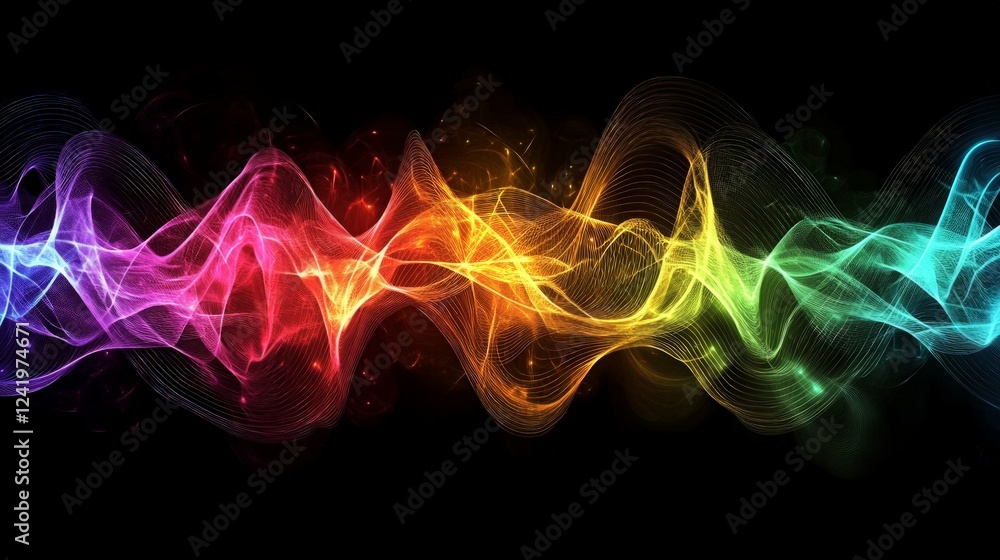 Vibrant Abstract Wave Patterns of Colorful Light and Motion Vibrant Abstract Wave Patterns of Colorful Light and Motion