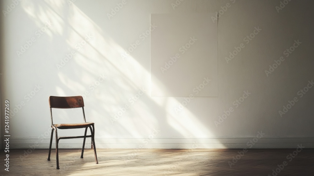 Minimalist Chair in Bright Educational Space