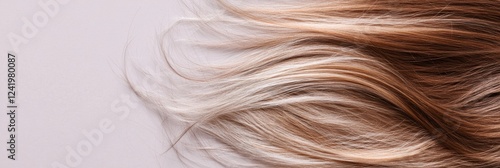 Comparison of damaged dull hair strands and shiny healthy hair strands highlighting differences in texture and appearance. Generative AI