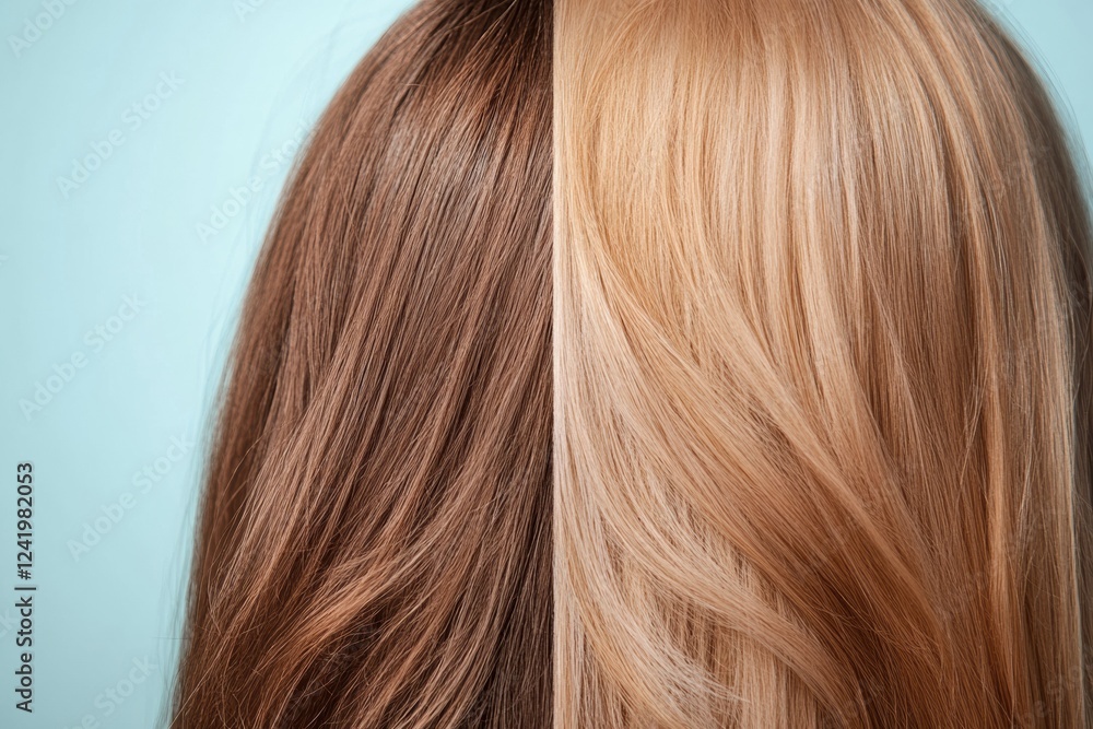 Compare the effects of damage on hair strands, showcasing dull versus shiny and healthy appearance for clarity. Generative AI Compare the effects of damage on hair strands, showcasing dull versus shiny and healthy appearance for clarity. Generative AI