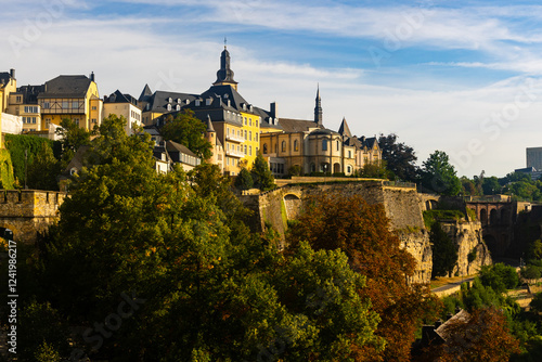 Luxembourg city, view of the Old Town and Grund
