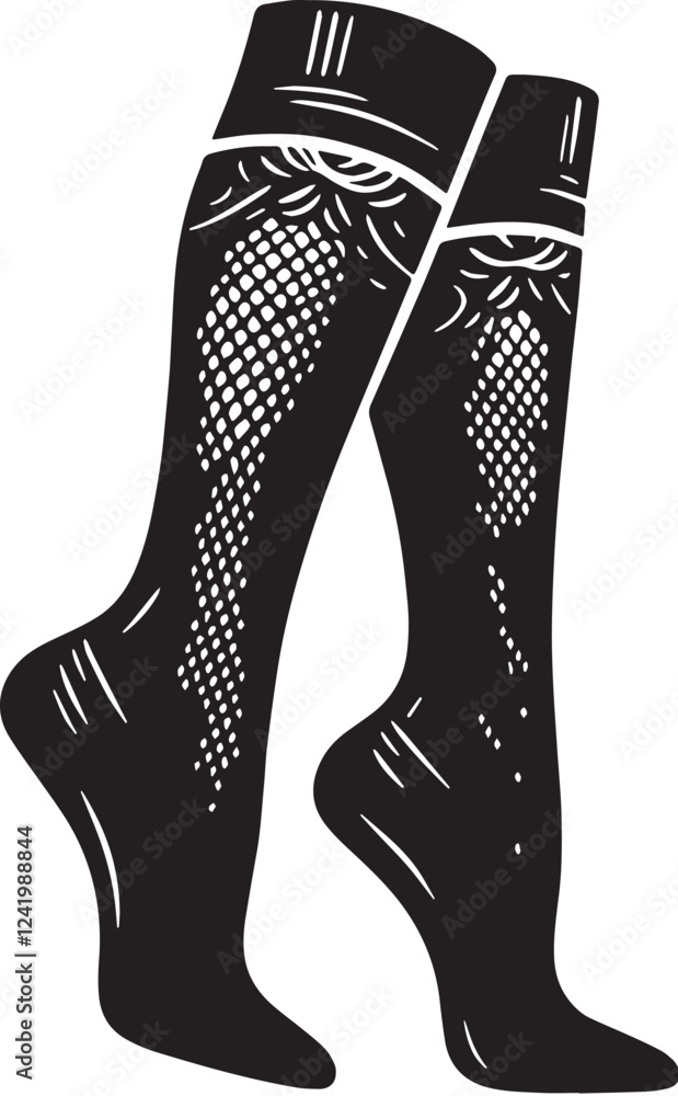 Tights Silhouette line art vector illustration on white background Tights Silhouette line art vector illustration on white background