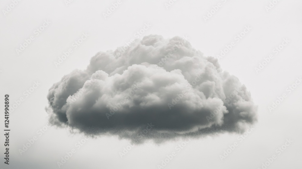 Single cumulus cloud, gray sky background, weather, nature Single cumulus cloud, gray sky background, weather, nature