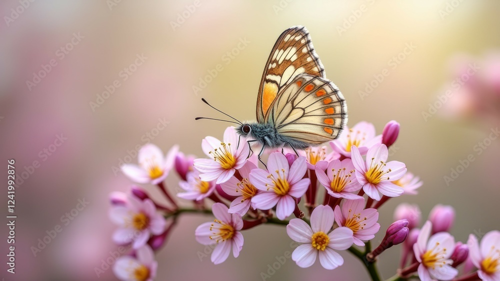 custom made wallpaper toronto digitalDelicate butterfly resting on pink blossoms in a tranquil garden scene