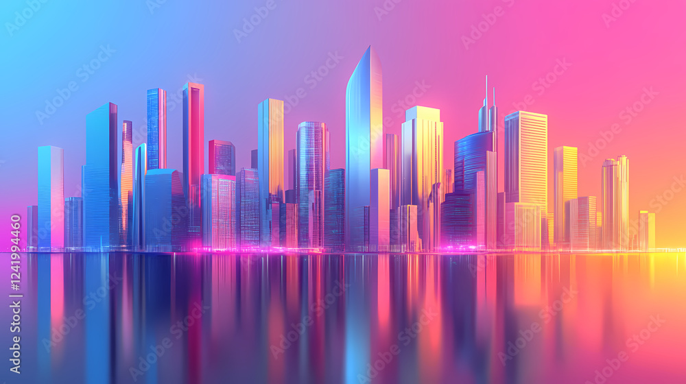 future smart city skyline panorama future smart city skyline panorama