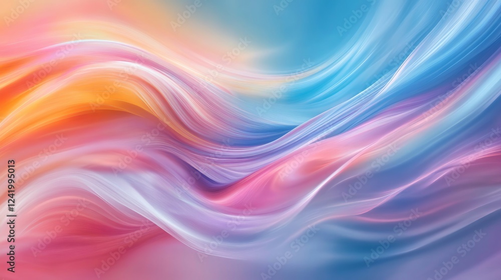 Colorful Abstract Waves Create a Soft and Dreamy Background Effect Colorful Abstract Waves Create a Soft and Dreamy Background Effect