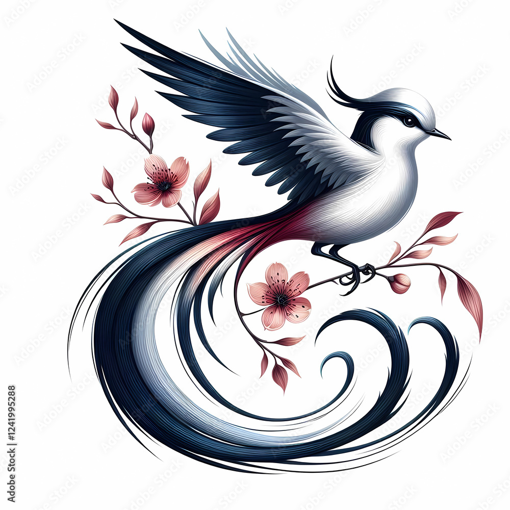 Obraz premium flying bird image on white background