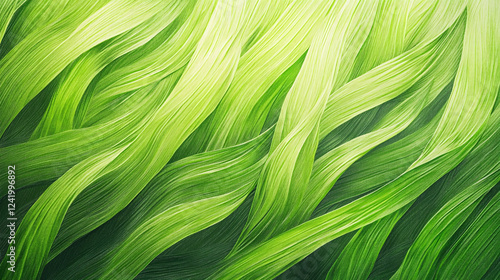 A stunning digital abstract design featuring flowing green grass waves with soft curving lines creating a natural and dynamic movement effect  
 photo