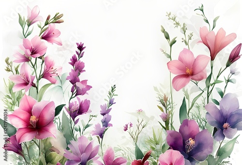 Delicate flowers in soft hues create a serene and elegant floral composition