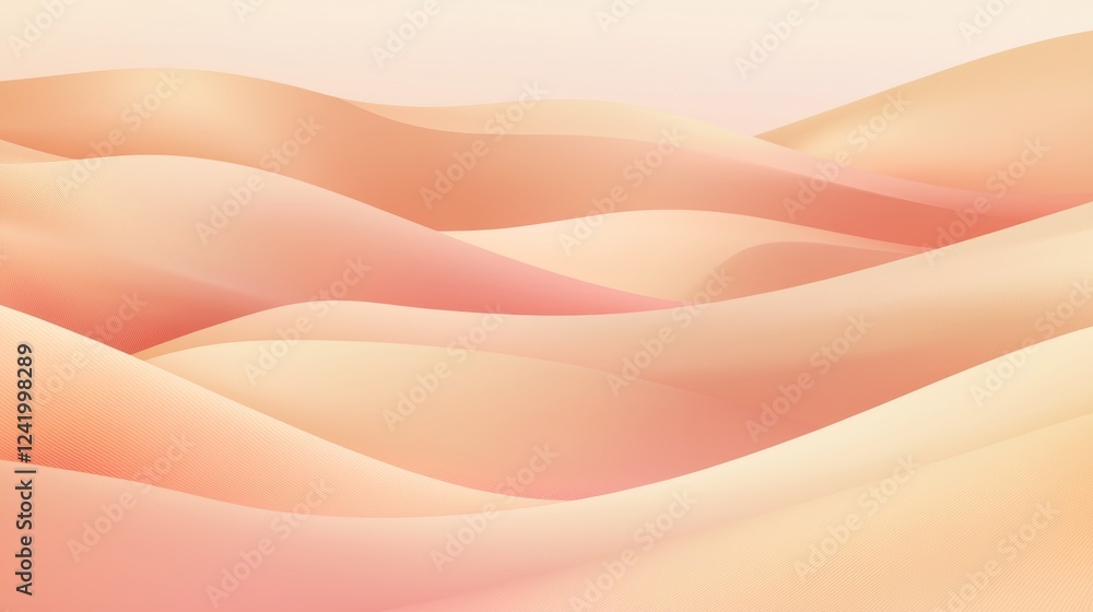 Soft, undulating waves in gentle shades of peach and cream create a tranquil and calming abstract background, evoking serenity and elegance for various design applications Soft, undulating waves in gentle shades of peach and cream create a tranquil and calming abstract background, evoking serenity and elegance for various design applications