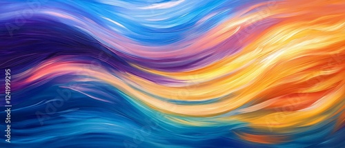 Wallpaper Mural Abstract Colorful Waves Painting of Vivid Hues Torontodigital.ca