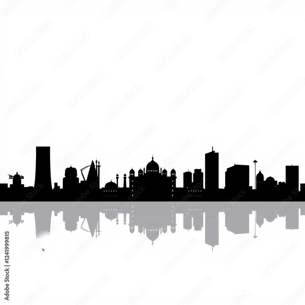 Modern city skyline with cranes enveloped in fog showcasing urban development and construction silhouetted skyline cityscape architecture illustration building city vector Modern city skyline with cranes enveloped in fog showcasing urban development and construction silhouetted skyline cityscape architecture illustration building city vector