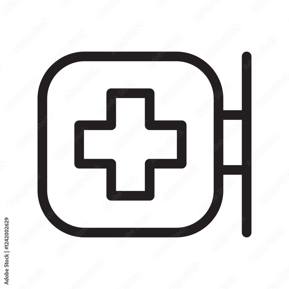 Fototapeta premium First Aid, Emergency kit outline icons, minimalist vector illustration, simple concept, editable stroke, Isolated on white background